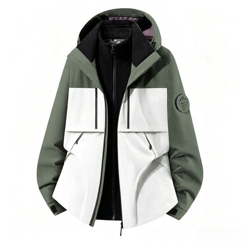 Herren dreilagige Softshell-Outdoorjacke mit herausnehmbarem Fleecefutter und Kapuze Nord Taschen