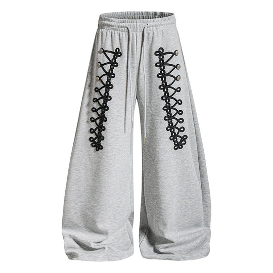 Damen weite Jogginghose mit elastischem Bund und Zier‑Schnürung Nord Taschen