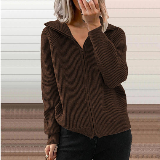 Damen Modische Strickjacke mit Kapuze Nord Taschen