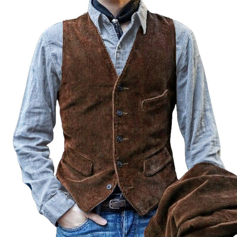 Herren Kordweste im Vintage-Look mit Pattentaschen und taillierter Silhouette Nord Taschen