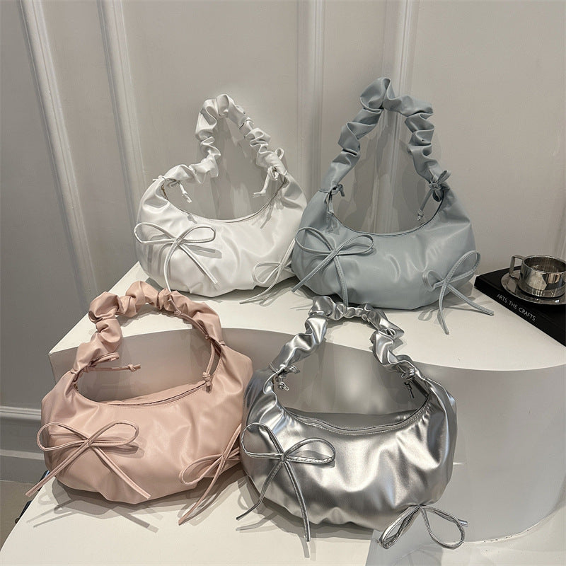 Damen modische Handtasche mit elastischem Henkel und Rüschendetails Nord Taschen