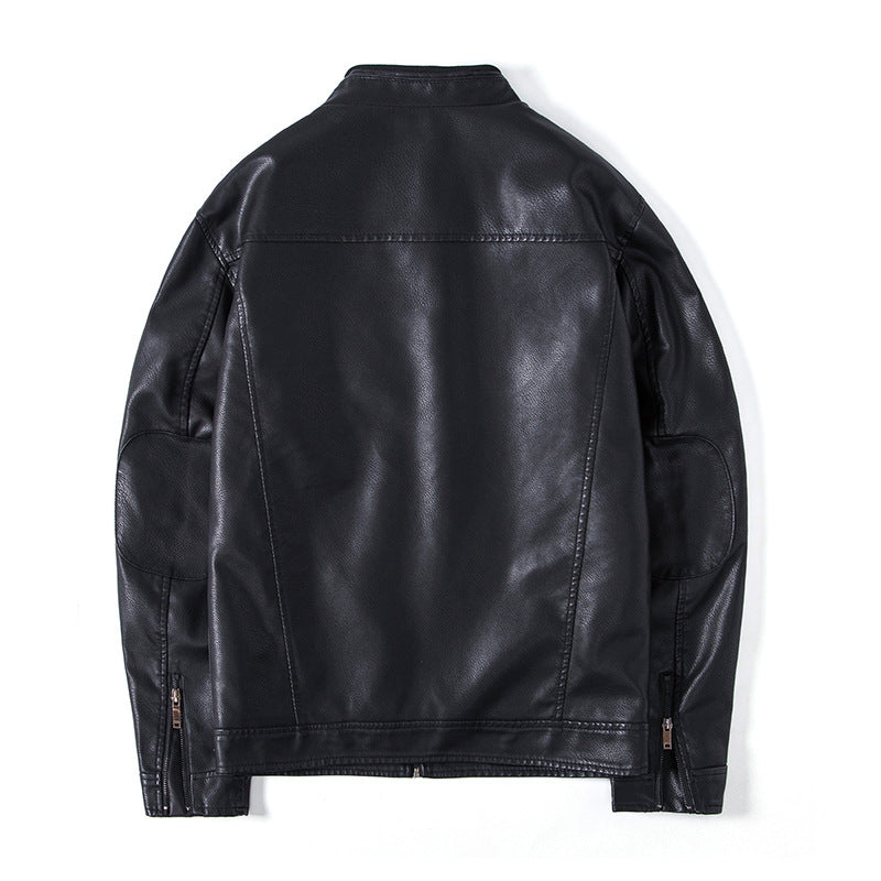 Herren Elegante Kunstleder‑Blousonjacke mit Stehkragen, Reißverschlusstaschen und wärmendem Innenfutter Nord Taschen