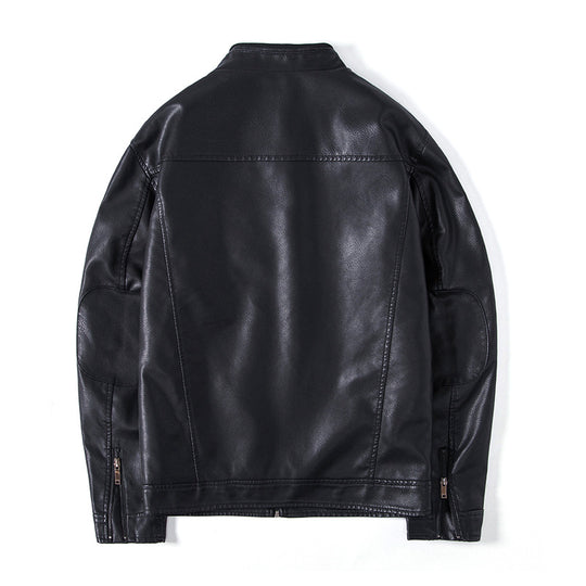 Herren Elegante Kunstleder‑Blousonjacke mit Stehkragen, Reißverschlusstaschen und wärmendem Innenfutter Nord Taschen