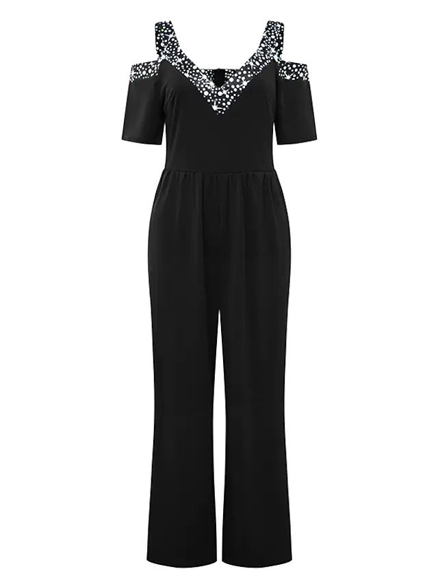 Eleganter Damen Jumpsuit mit Schulterfreiem Schnitt & Glitzerndem Dekolleté für Party & Events - Vittorelli