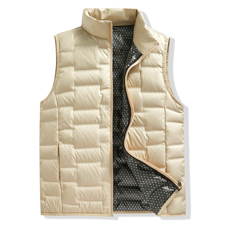 Herren Ultraleichte gesteppte Thermoweste mit reflektierendem Innenfutter und Stehkragen Nord Taschen