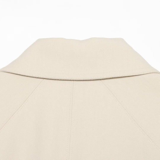 Damen Cropped Jacke im minimalistischen Trenchstil mit breitem Hemdkragen und Bindegürtel Nord Taschen