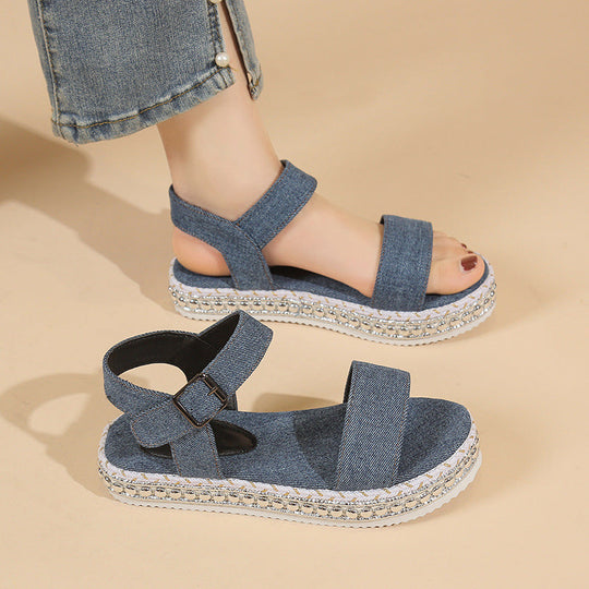 Damen Bequeme Espadrilles Sandalen mit verstellbaren Riemen und gepolstertem Fußbett Nord Taschen