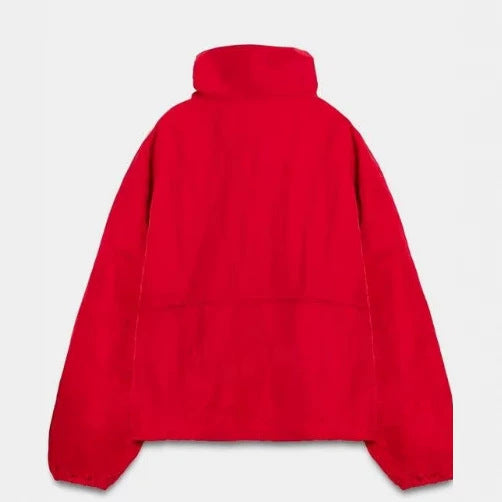 Damen leichte wattierte Oversize-Jacke mit hohem Stehkragen und Druckknopfleiste Nord Taschen