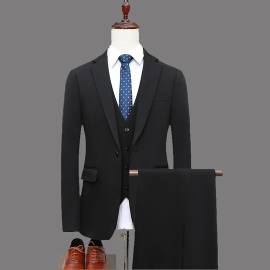 Herren Slim-Fit Dreiteiliger Business-Anzug mit Weste und schlanker Anzughose Nord Taschen
