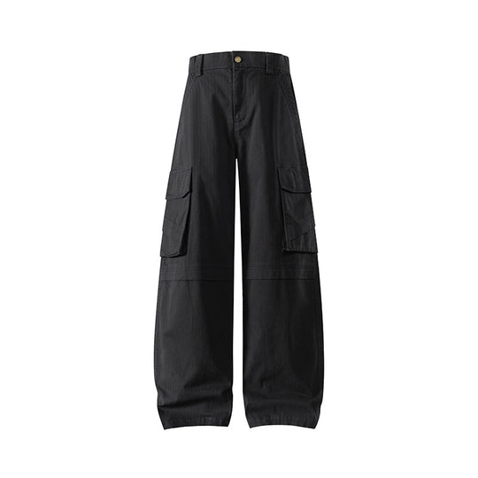 Damen weite Cargo-Hose mit hoher Taille und Multifunktions-Taschen Nord Taschen