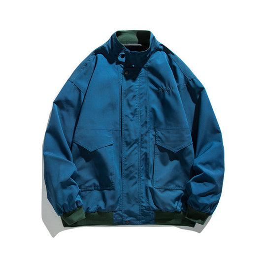 Herren Boxy-Bomberjacke im Utility-Stil mit hohem Stehkragen und aufgesetzten Klappen Nord Taschen