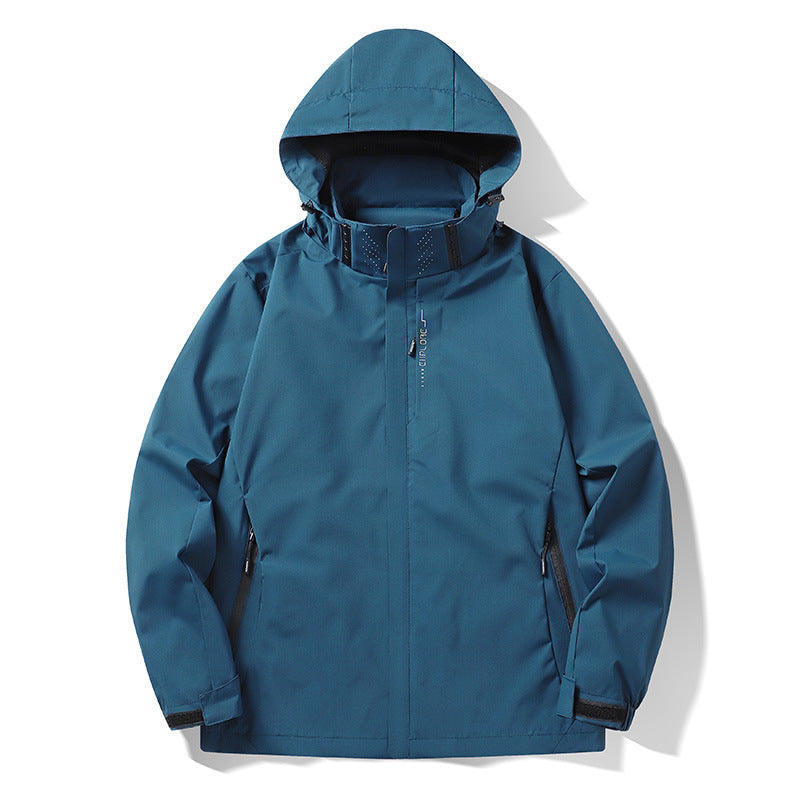 Herren Wasser- und winddichte technische Kapuzen-Outdoorjacke mit verschweißten Nähten und atmungsaktivem Futter Nord Taschen