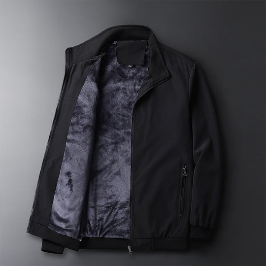 Herren urbaner Thermo-Zipblouson mit Teddyfleece-Innenfutter, Stehkragen und Reißverschlusstaschen Nord Taschen