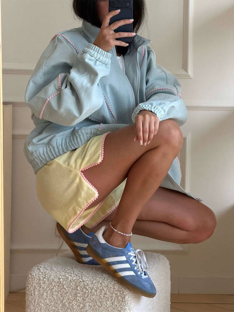 Damen Veloursleder-Sneaker mit Gumsohle und Retro-Sportsilhouette Nord Taschen