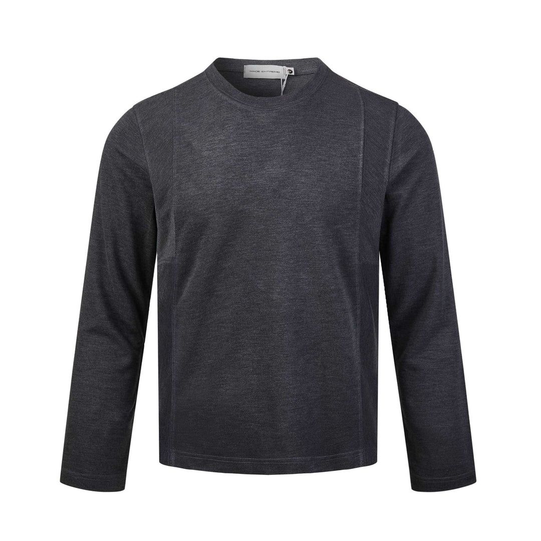 Herren Langärmeliges Feinstrick-Sweatshirt mit Rundhals und dezenter Nahtführung Nord Taschen