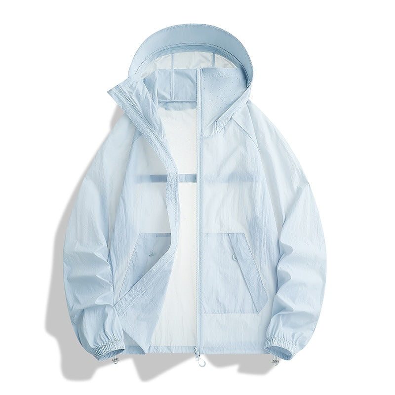 Herren Leichte wind- und wasserabweisende Kapuzen-Übergangsjacke mit verstellbarer Saumzug und Zwei-Wege-Reißverschluss Nord Taschen