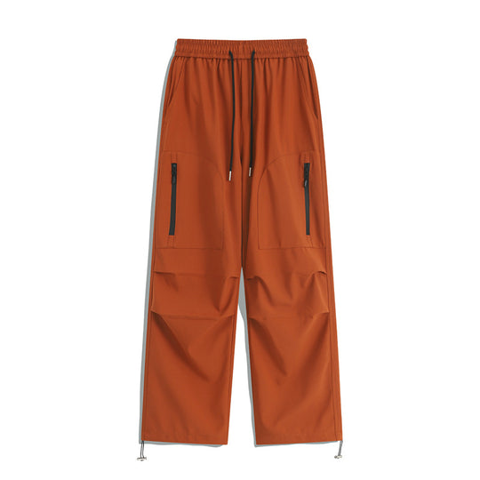 Herren Weite Cargo-Trainingshose mit Gummibund, Reißverschlusstaschen & Saumkordel Nord Taschen