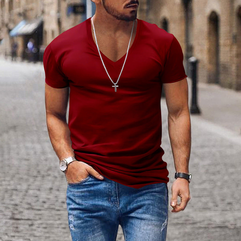 Herren lässiges V-Ausschnitt T-Shirt