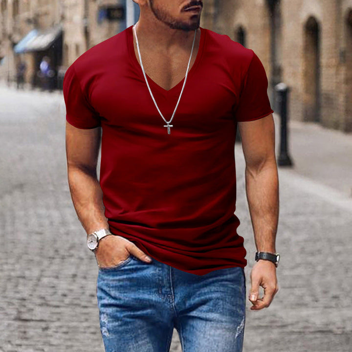 Herren lässiges V-Ausschnitt T-Shirt