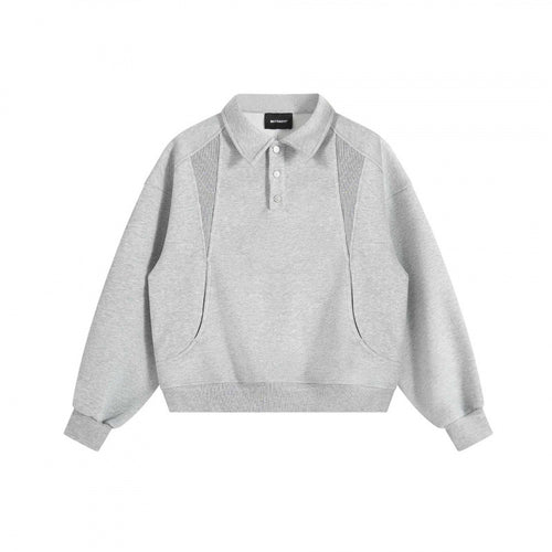 Unisex Boxy-Polo-Sweatshirt mit Henley-Knopfleiste, Raglanärmeln und Eingrifftaschen Nord Taschen