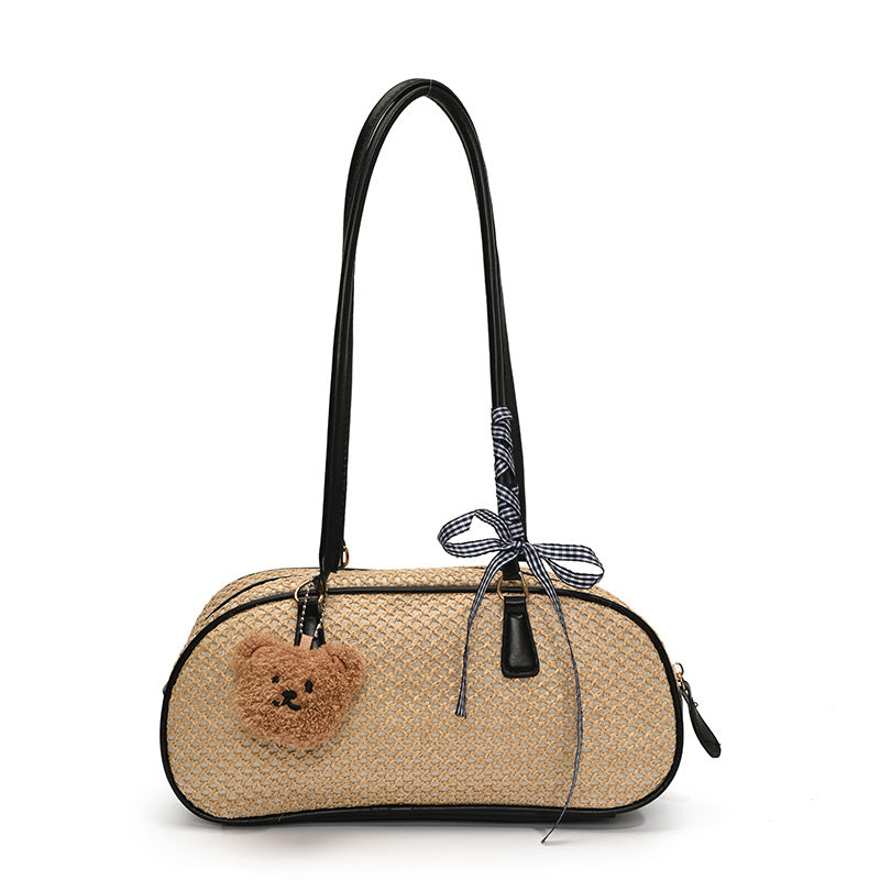 Damen Jute-Handtasche mit bezauberndem Tiermotiv Nord Taschen