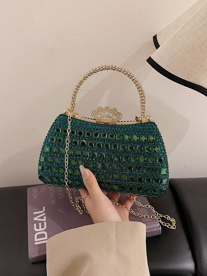 Damen Glamouröse Clutch mit funkelnden Steinen Nord Taschen