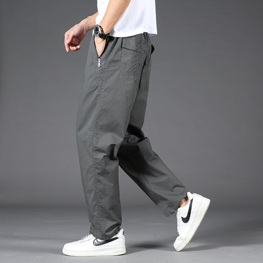 Herren Weite Relaxed-Chinohose mit geradem Bein & elastischem Komfortbund Nord Taschen
