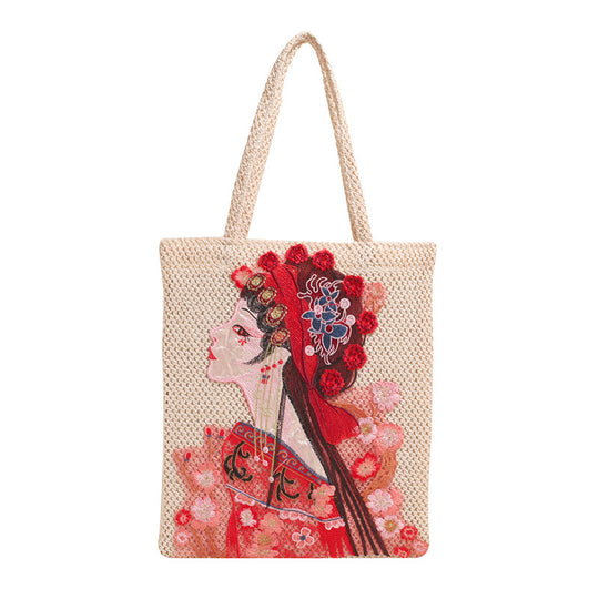 Damen Handtasche mit künstlerischer Stickerei Nord Taschen