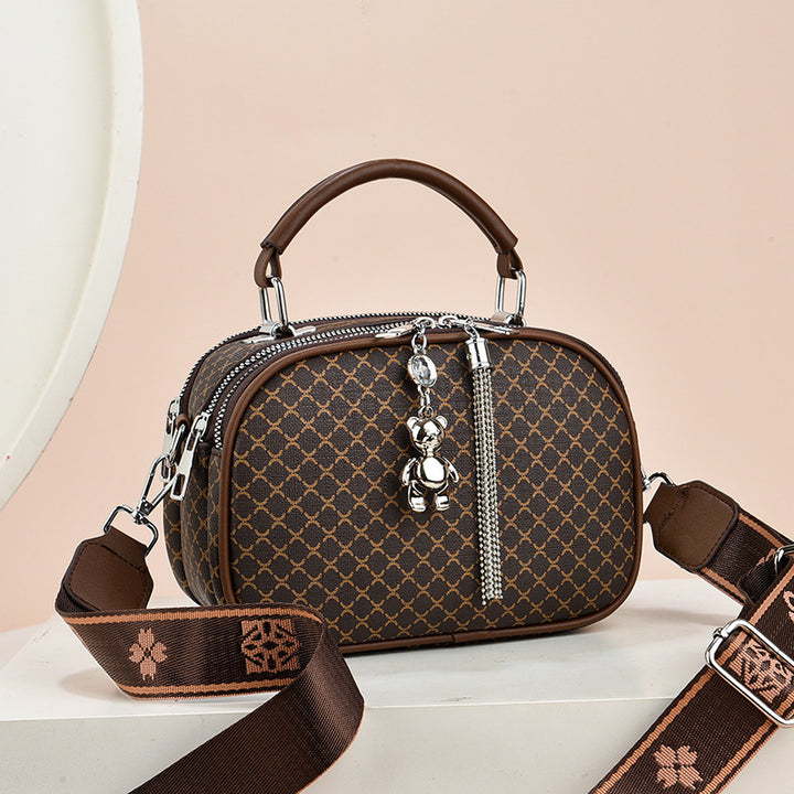 Damen Umhängetasche mit floralem Muster und robustem Tragegurt Nord Taschen