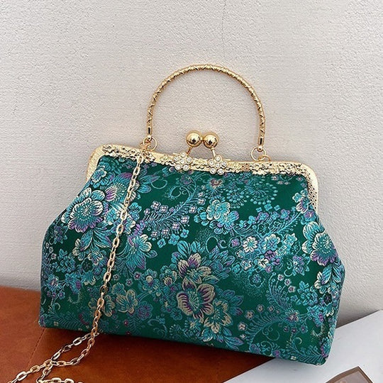Damen Vintage-Tasche mit floralem Design und Kettenriemen Nord Taschen