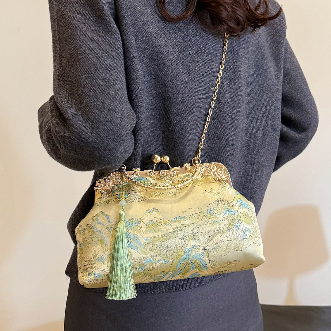 Damen elegante Abendtasche mit floralem Muster Nord Taschen