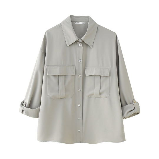 Damen Lockere Blusenjacke und weite Culotte im Set Nord Taschen