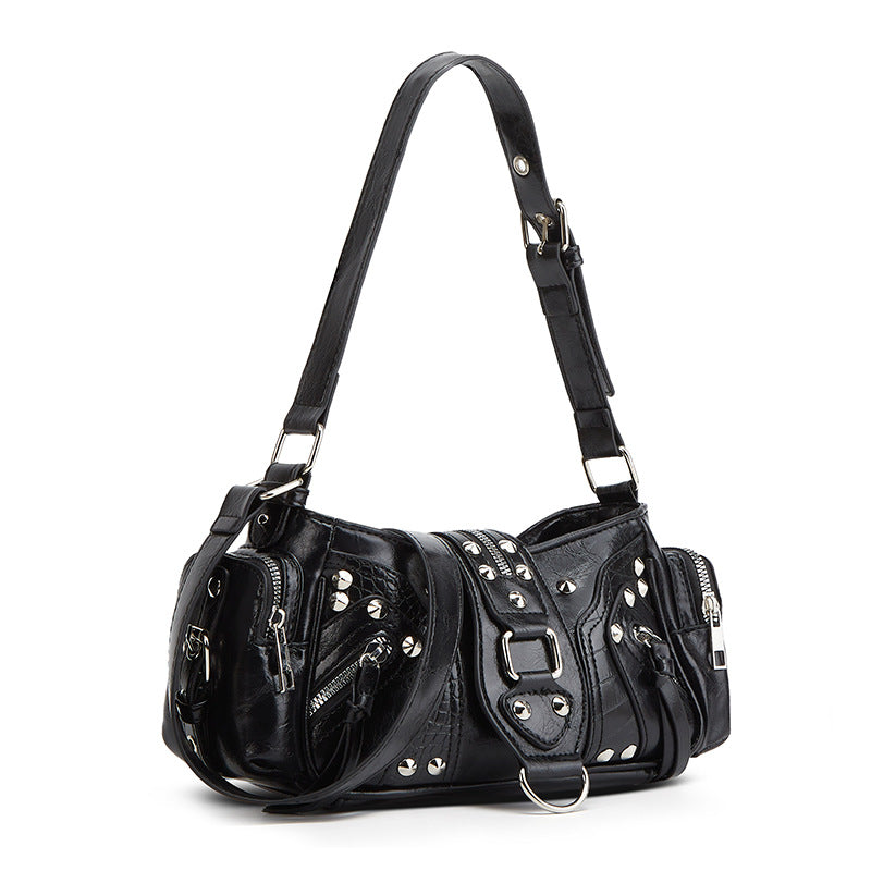 Damen Schultertasche mit exklusivem Nieten-Design und funktionalen Fächern Nord Taschen