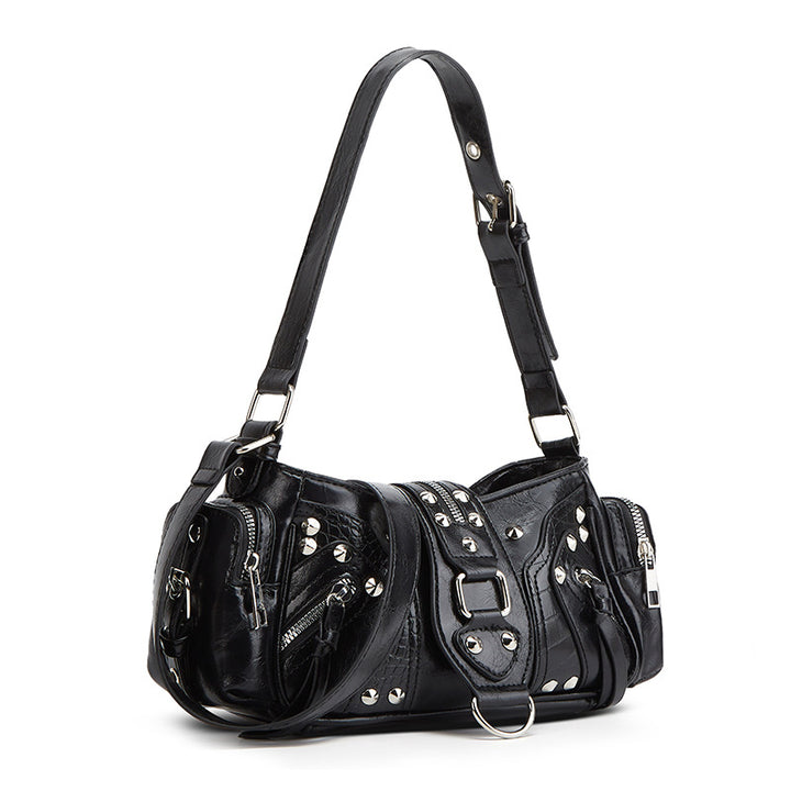 Damen Schultertasche mit exklusivem Nieten-Design und funktionalen Fächern Nord Taschen