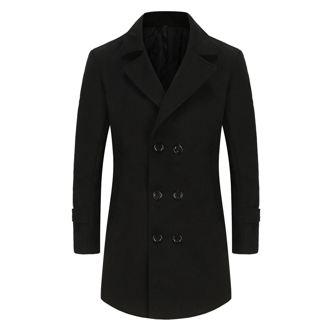 Herren Doppelreihiger City Mantel aus Wollmix mit taillierter Silhouette Nord Taschen