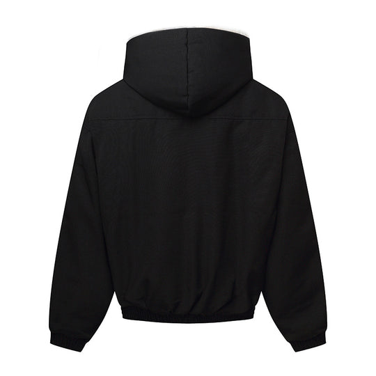 Unisex Kapuzenblouson mit wärmendem Teddyfutter, elastischem Saum und verdeckter Knopfleiste Nord Taschen