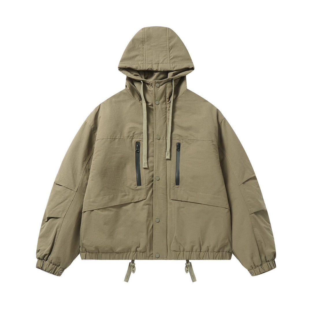 Herren Technischer Kapuzenparka mit wasserabweisenden Reißverschlüssen, Kängurutaschen und Tunnelzug Nord Taschen