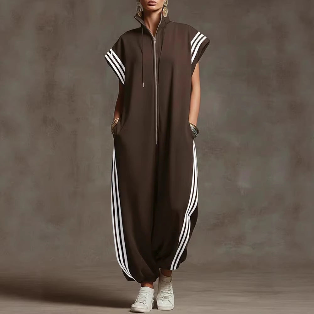 Damen Stylish Jumpsuit mit modernen Kontrasten Nord Taschen