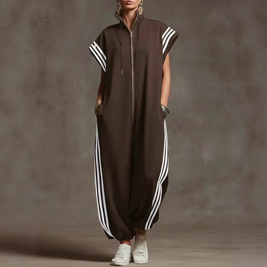 Damen Stylish Jumpsuit mit modernen Kontrasten Nord Taschen