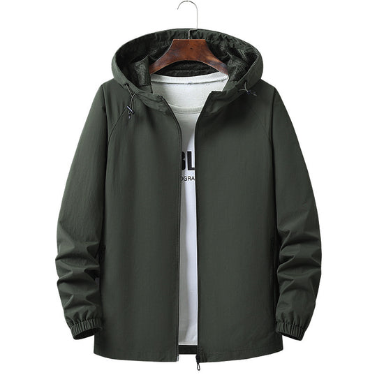 Herren Leichte Kapuzen-Übergangsjacke mit wind- und wasserabweisendem Funktionsmaterial Nord Taschen