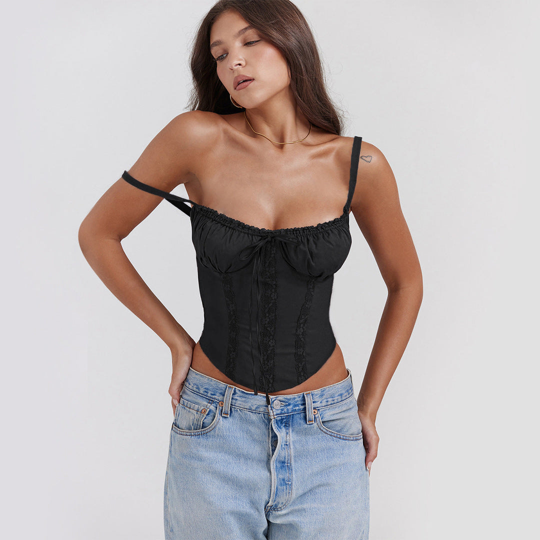 Damen Corsagenoberteil mit Rüschendetails und verstellbaren Trägern
