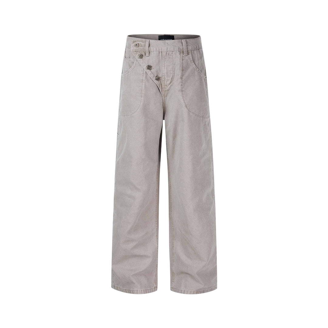 Damen High-Waist Culotte-Hose mit asymmetrischer Knopfleiste Nord Taschen