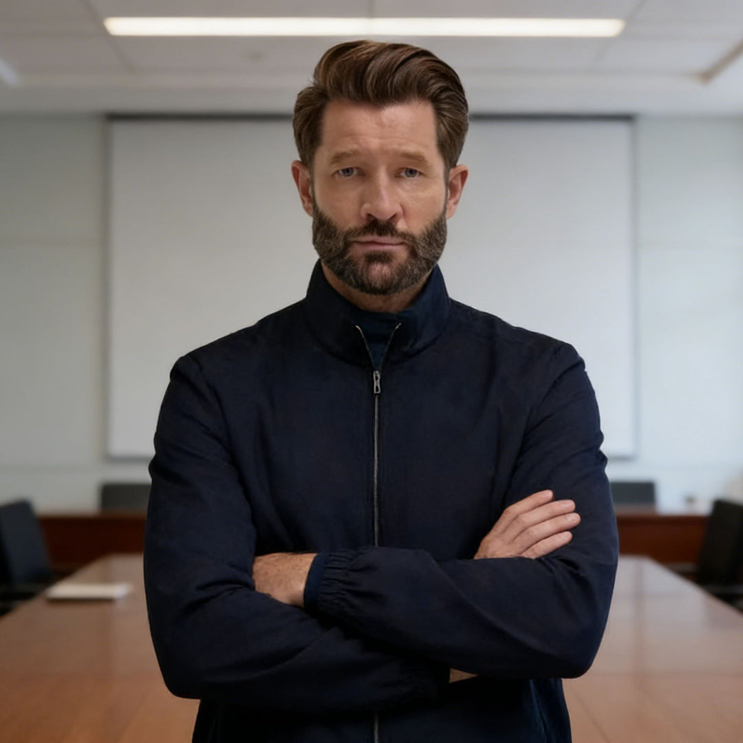 Herren Leichte Zip-Übergangsjacke mit Stehkragen und minimalen Nähten Nord Taschen