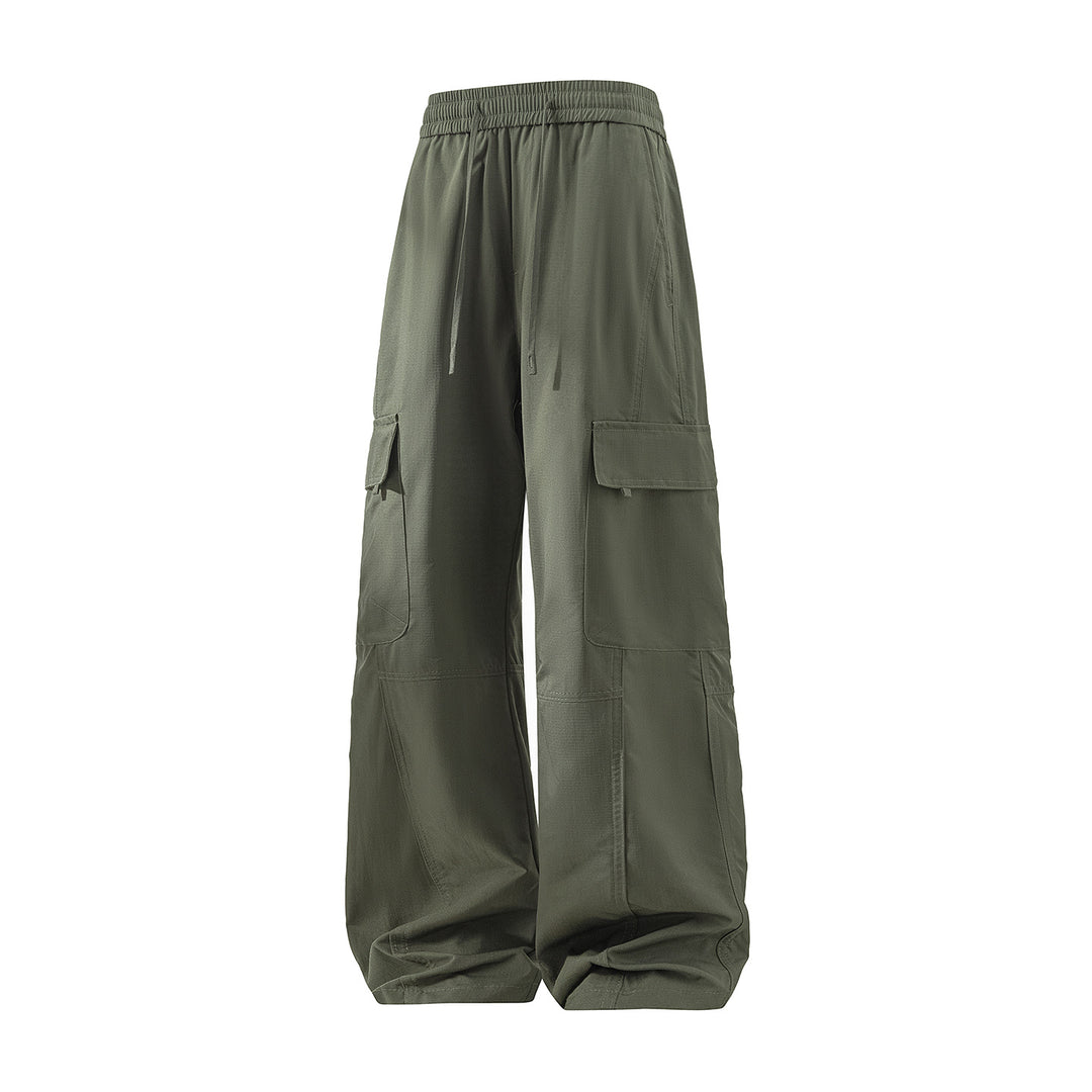 Herren Weite Cargo-Hose mit Tunnelzugbund, Utility‑Klappentaschen & entspannter Baggy‑Silhouette Nord Taschen