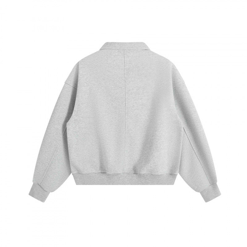 Unisex Boxy-Polo-Sweatshirt mit Henley-Knopfleiste, Raglanärmeln und Eingrifftaschen Nord Taschen