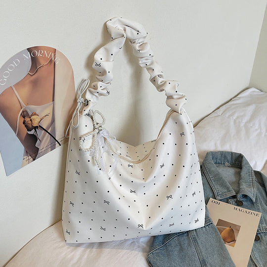 Damen Hobo-Tasche mit trendigem Punktedesign und geflochtenem Schulterriemen Nord Taschen
