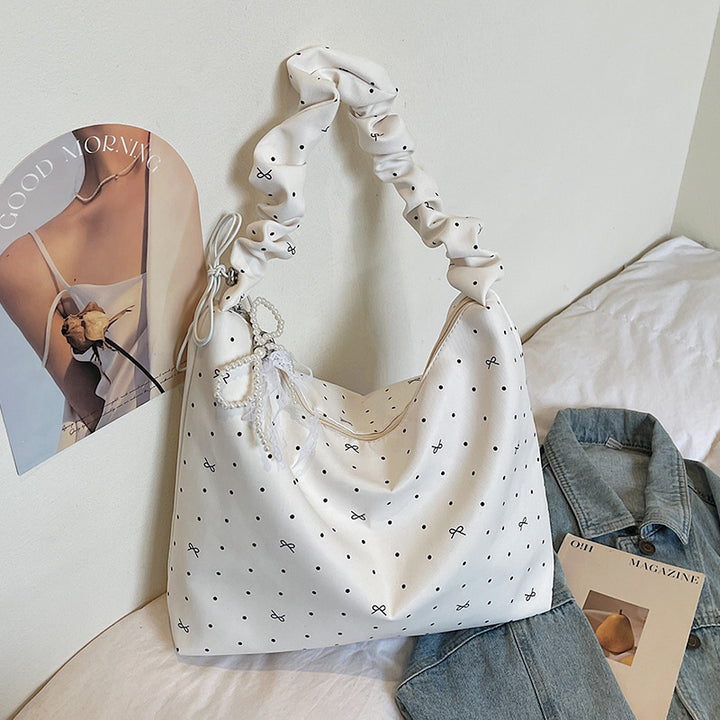Damen Hobo-Tasche mit trendigem Punktedesign und geflochtenem Schulterriemen Nord Taschen