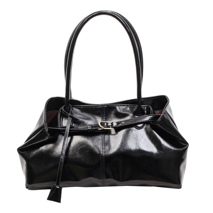 Damen elegante Handtasche mit glänzendem Finish Nord Taschen