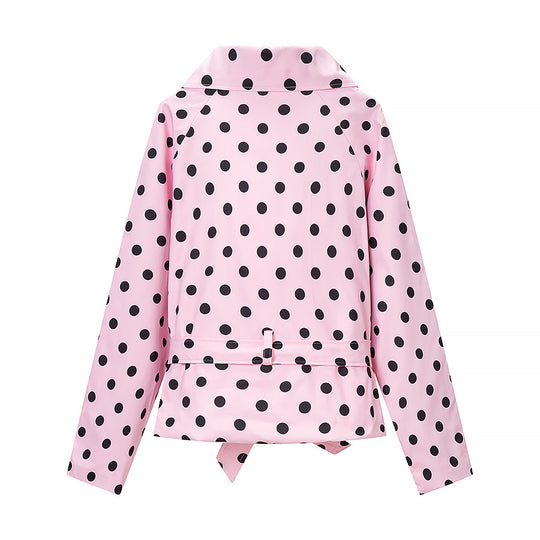 Damen Gepunkteter Trenchcoat-Style mit Bindegürtel und Ballonärmeln Nord Taschen