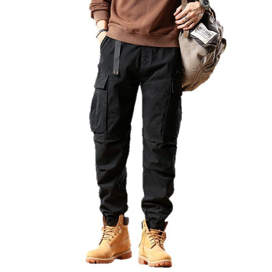 Herren Utility-Cargo-Hose mit verstellbarem Gürtelbund, Mehrfachtaschen und elastischem Saum Nord Taschen